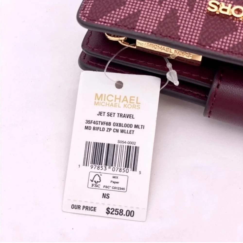 Michael Kors Jet Set Medium Two-Tone Logo Wallet